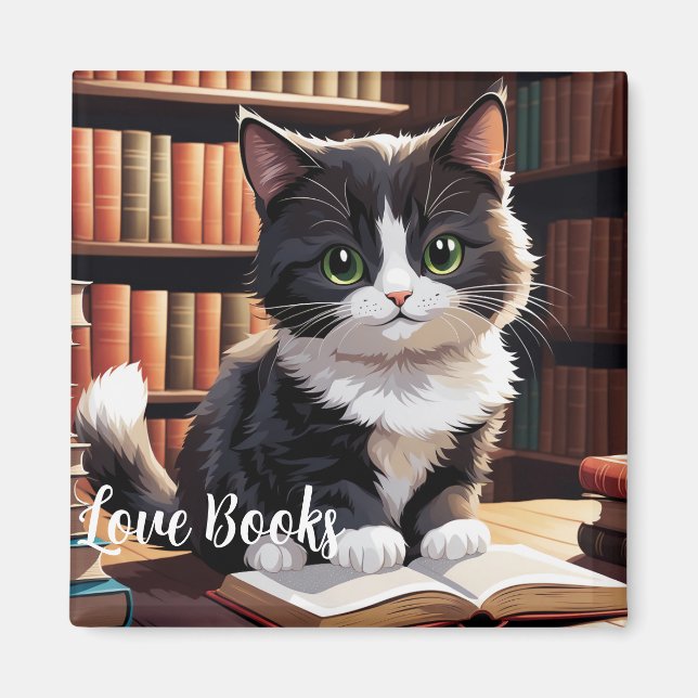 Aimant Chat aimanté par le temps de lecture (Devant)