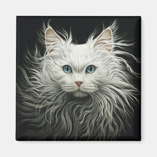 Aimant Chat Angora blanc