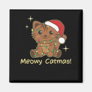 Aimant Chat Animaux de Noël Cute Chats Meowy Catmas