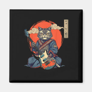 Aimant Chat Anime Japonais Samurai Tattoo Kawaii Ninja Gu