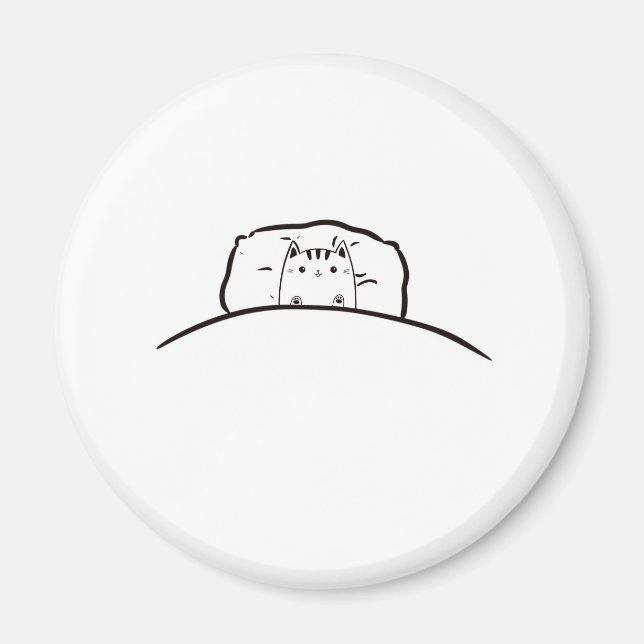 Aimant chat au lit, aimant chat mignon (Devant)