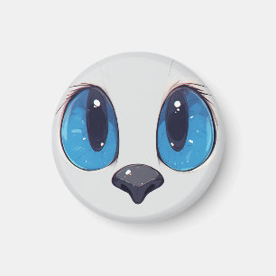 Aimant Chat aux yeux bleus adorable design cute kawaii