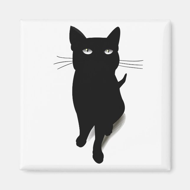 Aimant Chat Blackcat noir Chat Vecteur Feline Animette (Devant)