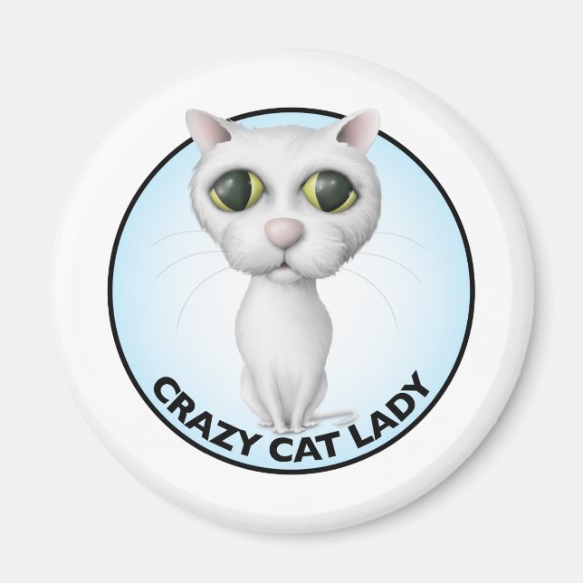 Aimant Chat Blanc - J'Aime Mon Grand-Chat (Devant)