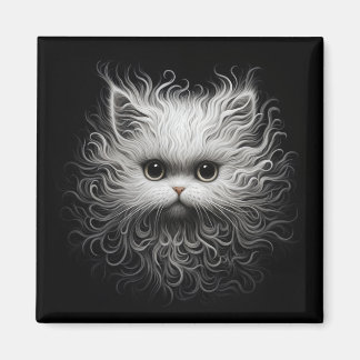 Aimant Chat blanc mignon