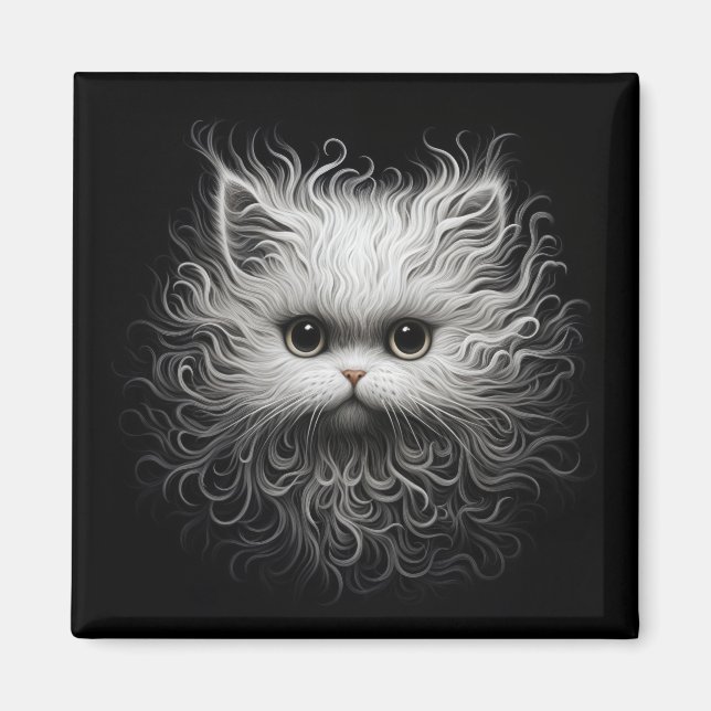 Aimant Chat blanc mignon (Devant)