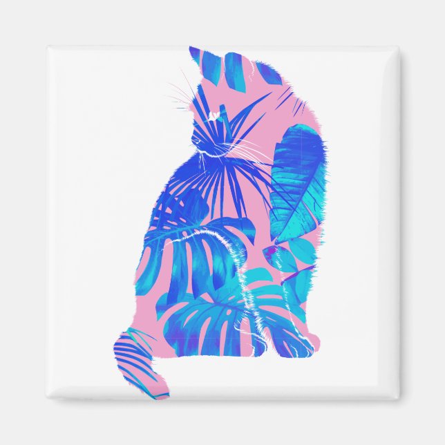 Aimant chat botanique (Devant)