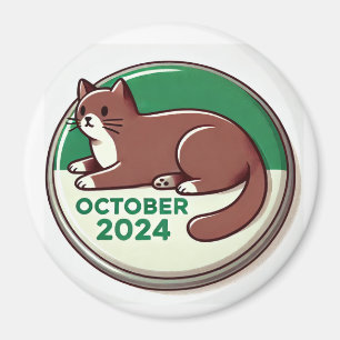 Aimant Chat, Brown et blanc