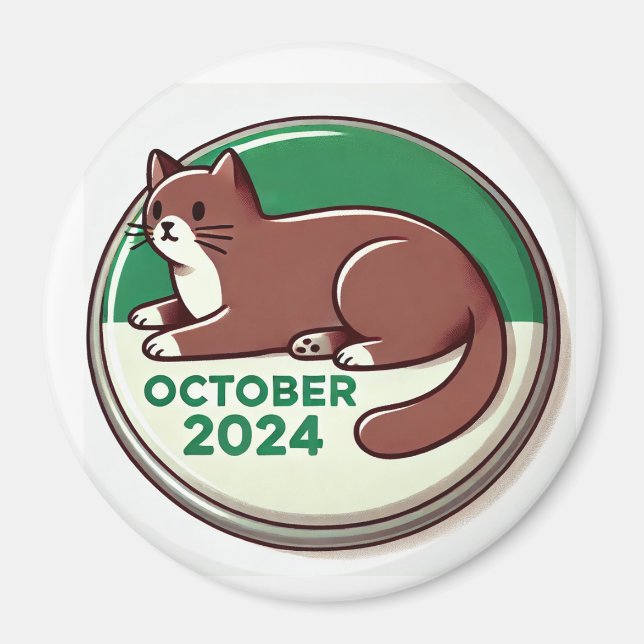 Aimant Chat, Brown et blanc (Devant)