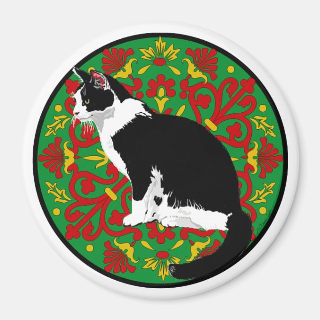 Aimant Chat calicot baroque (Devant)