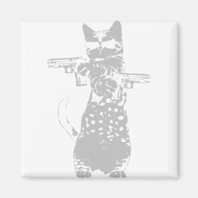 Aimant Chat - canon kitty drôle chat (Devant)