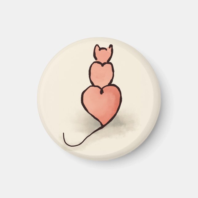 Aimant Chat cardiaque (Devant)