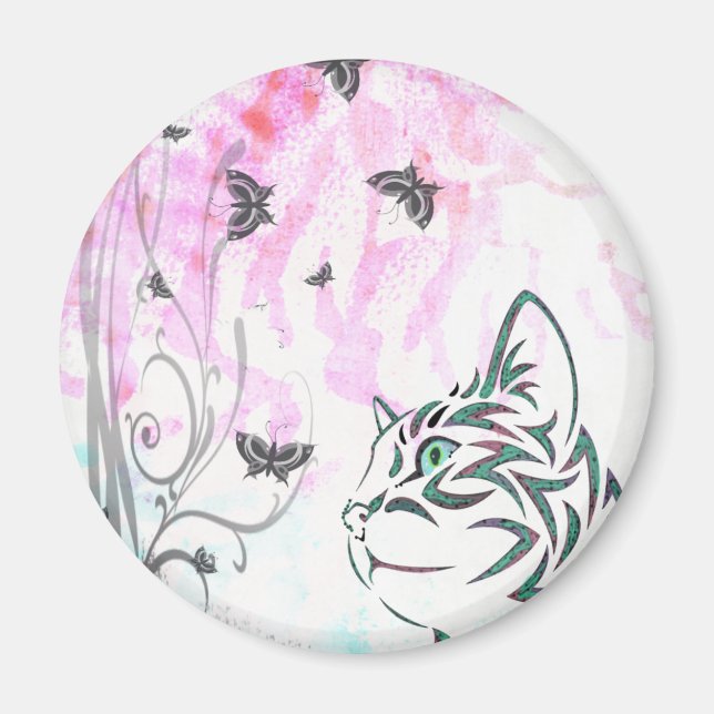 Aimant Chat coloré (Devant)