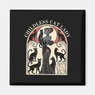 Aimant Chat Dames sans Enfants Chat Karma Retro Drôle