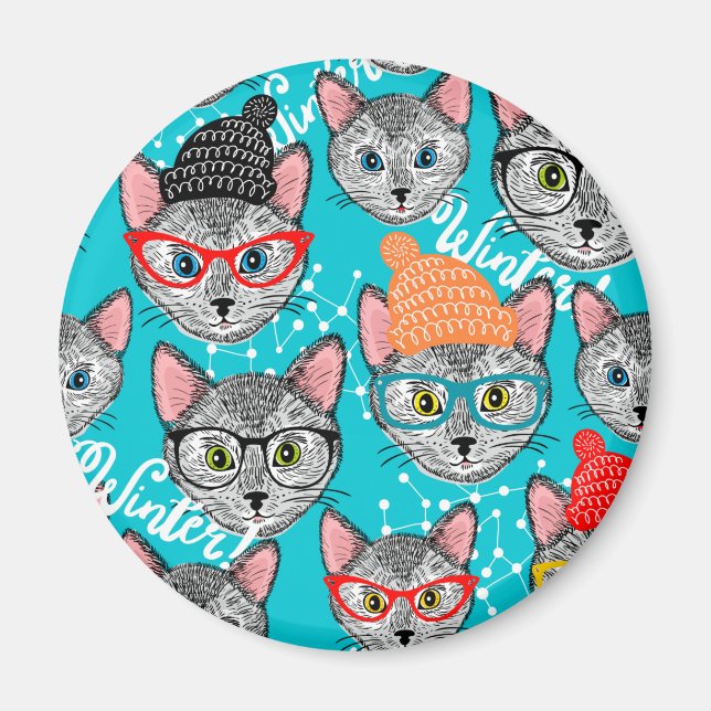 Aimant Chat dans le casquette (Devant)