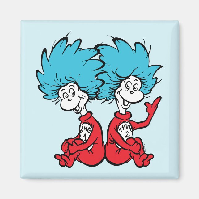 Aimant Chat dans le Casquette Chose Un & Chose Deux (Devant)