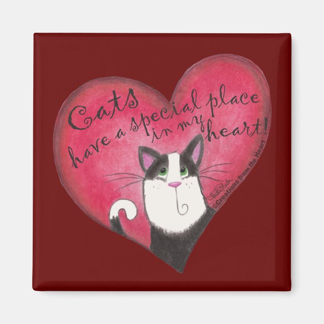Aimant Chat dans le coeur (Devant)