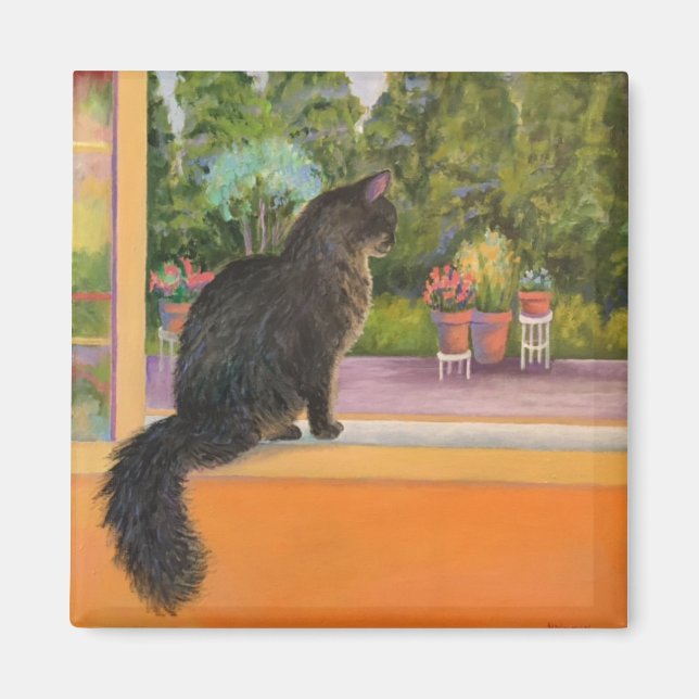 Aimant Chat de fenêtre (Devant)