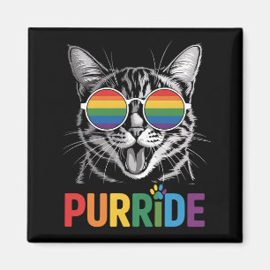 Aimant Chat de Fierté Gay Lesbienne Arc-en-ciel LGBTQ All
