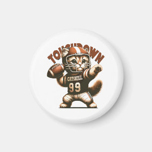 Aimant Chat de football américain - Touchdown Purrfection