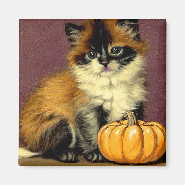 Aimant Chat de Halloween Ragdoll Vintage (Devant)