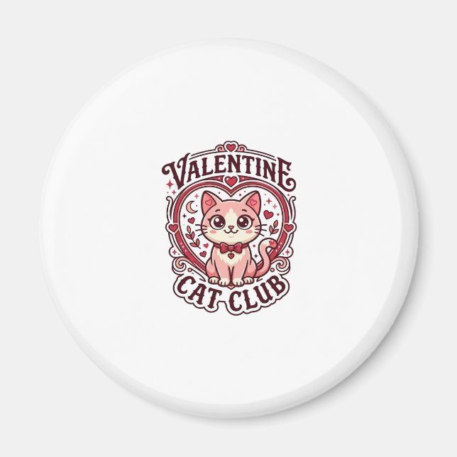 Aimant Chat de la Saint-Valentin Dessin drôle pour amateu (Devant)