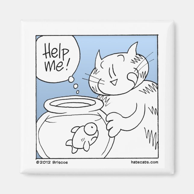 Aimant Chat de mangeur de poisson (Devant)