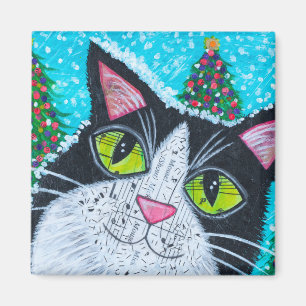 Aimant Chat de neige