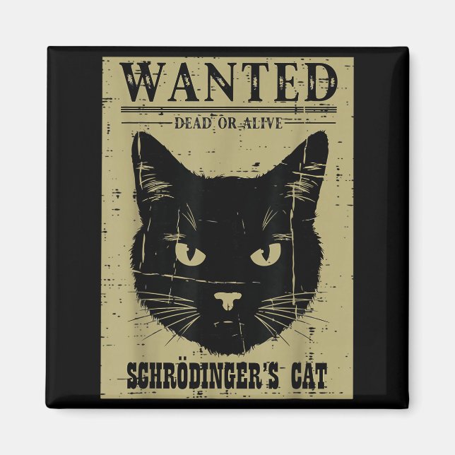 Aimant Chat de Schrödinger recherché Drôle de science Phy (Devant)