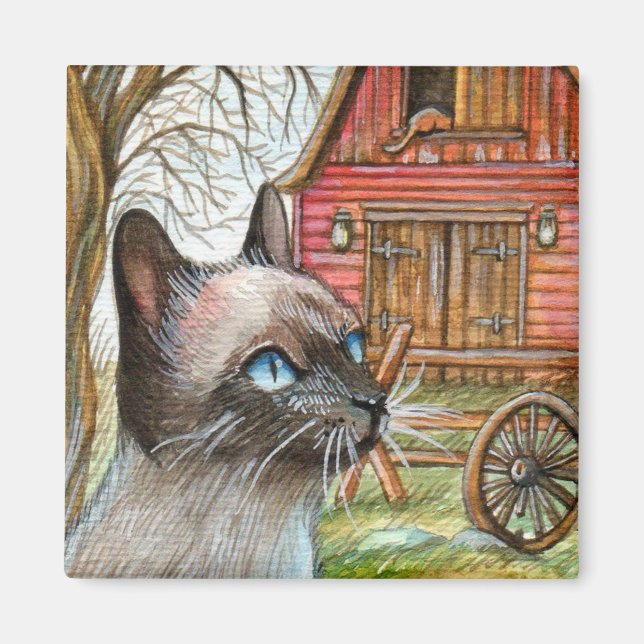 Aimant Chat devant la Maison des Granges (Devant)