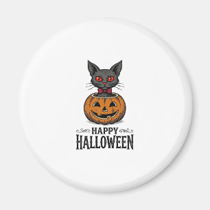 Aimant Chat d'Halloween Mignon Citrouille Vintage Épouvan
