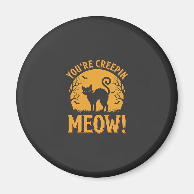 Aimant Chat d'Halloween Tu me fais peur Miaou (Devant)