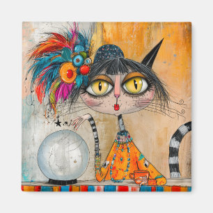Aimant Chat diseuse de bonne aventure mystique fantaisist