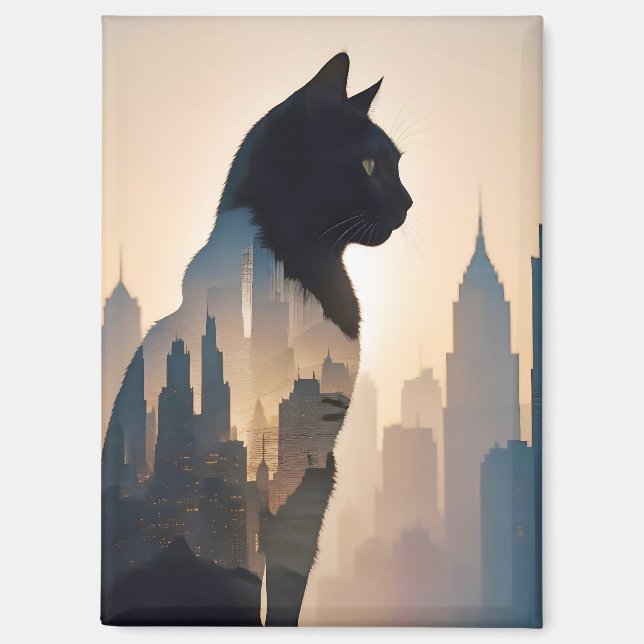 Aimant Chat Double exposition Domestique Animaux Animaux  (Recto)