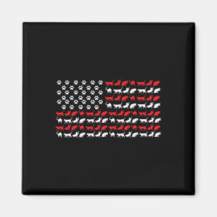 Aimant Chat Drapeau Américain Usa Pattes Patriotique