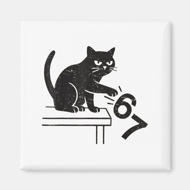 Aimant Chat drôle 6 7 Mème Chat faisant tomber 67  (Devant)