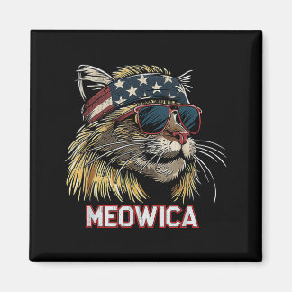 Aimant Chat - Drôle du 4 juillet Drapeau américain Fête d