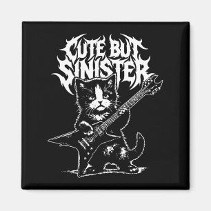 Aimant Chat drôle jouant de la guitare guitariste rock an