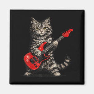 Aimant Chat drôle jouant de la guitare rock and roll homm