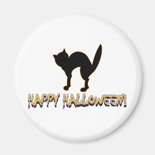 Aimant Chat effrayant d'Halloween (Devant)