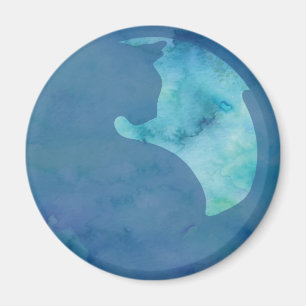 Aimant Chat en cercle - Bleu
