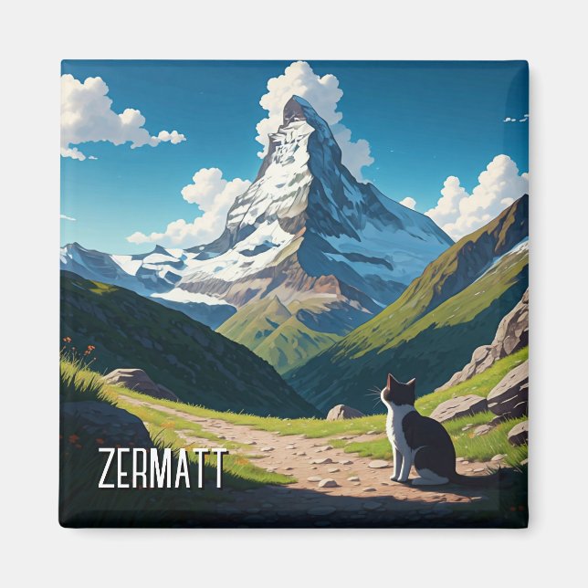 Aimant Chat en Zermatt Suisse Matterhorn (Devant)