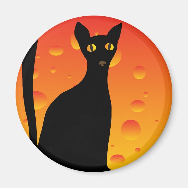 Aimant chat et lune de sorcière (Devant)