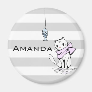 Aimant Chat et poisson blanc testé