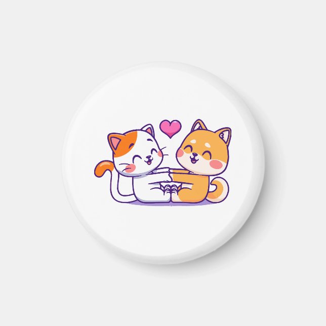 Aimant Chat et Shiba Inu (Devant)