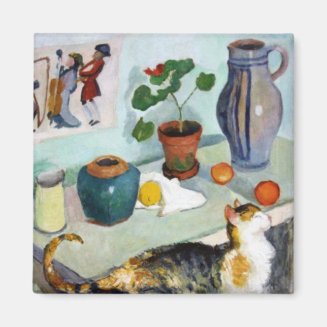Aimant Chat et vie morte, August Macke (Devant)