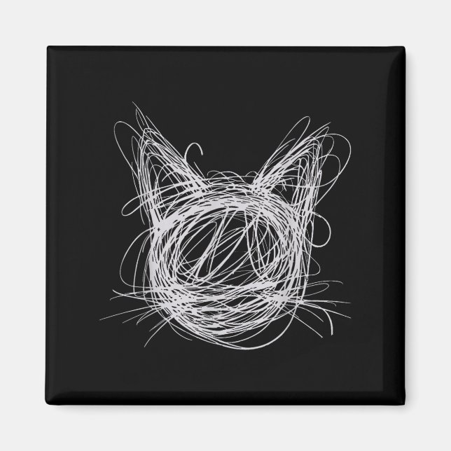 Aimant Chat fantaisiste en spirale art &amp; animaux esqu (Devant)