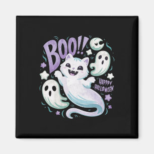 Aimant Chat fantôme Boo Kitty Halloween