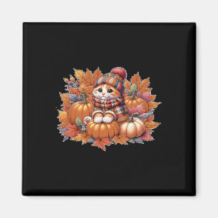 Aimant Chat-feuilles-d'automne-bonjour-automne-chat-amour