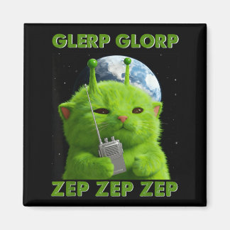 Aimant Chat Gnarp Mème Drôle de Chat Alien Mème Brainrot